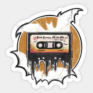 Gothic Girl Vintage Cassette - Best Creepy Music Mix from 80s, Bats, Retro Cassette Tape, Oldies but Goldies, Never Forget Sticker